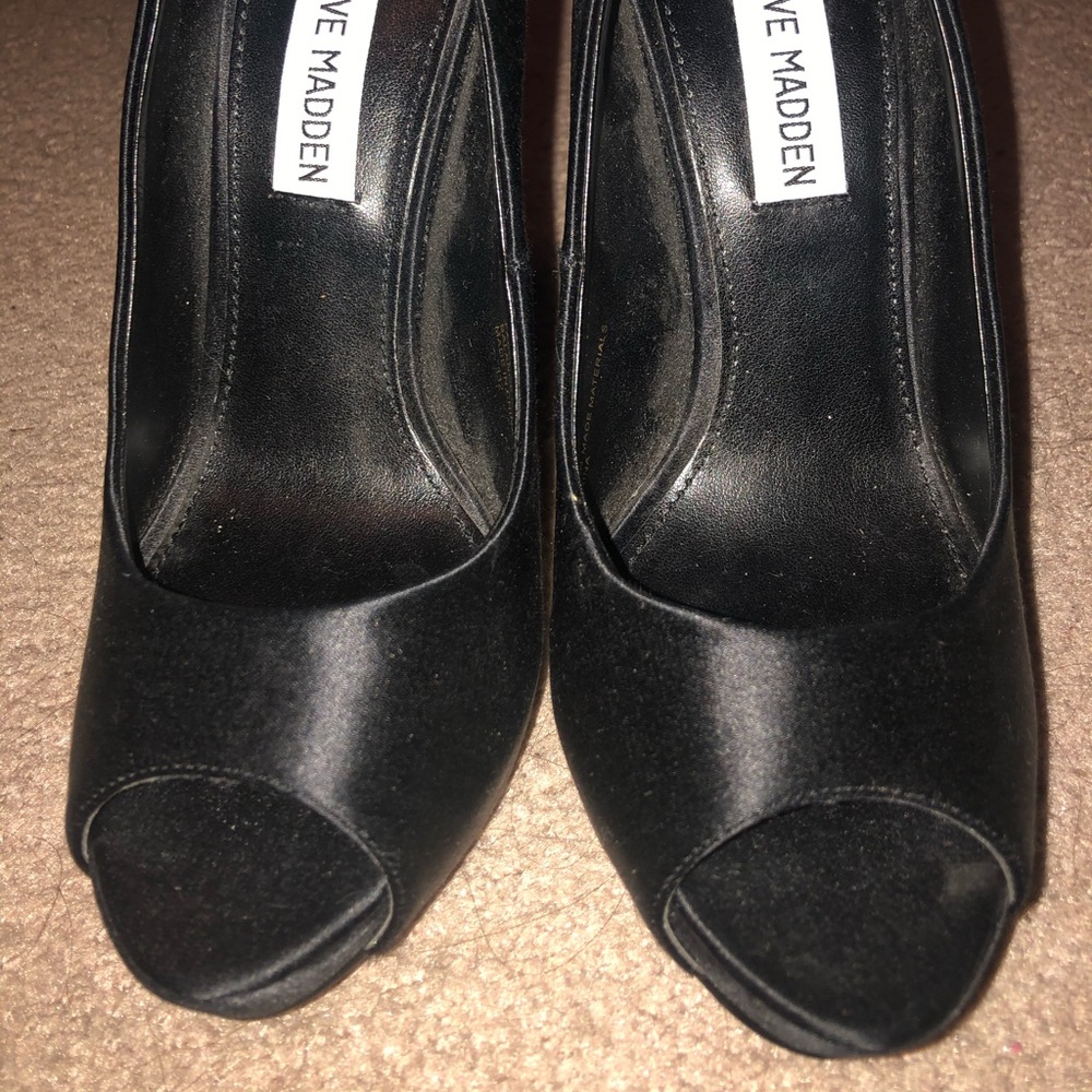 Steve Madden PLAYY-R rhinestone heels open toe 6 - Picture 2 of 5